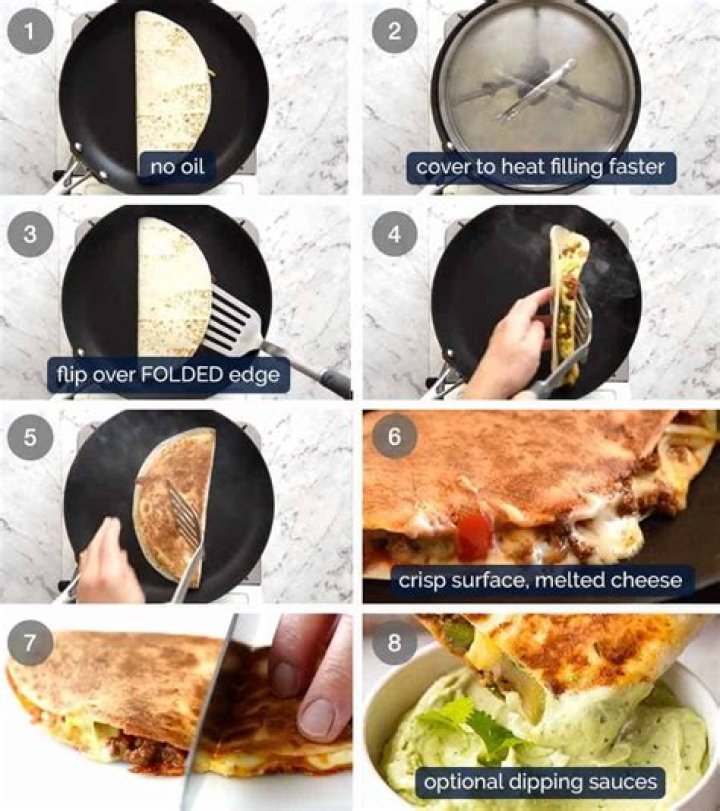How do you flip a quesadilla in a pan?