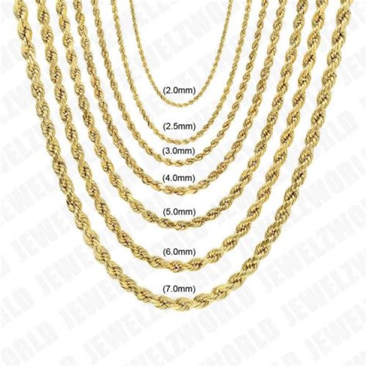 How much does a 10K gold rope chain weight?