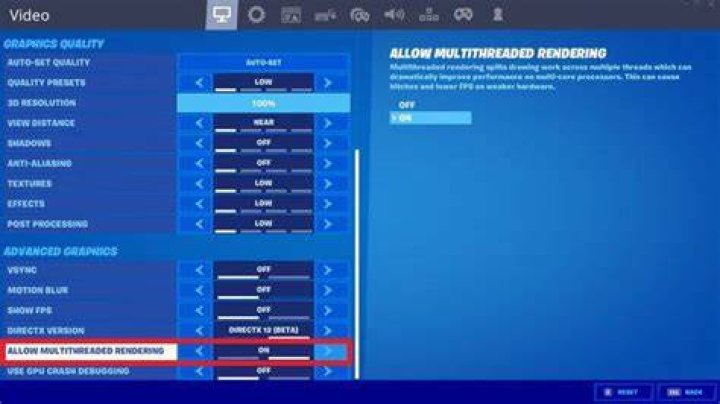 Should i keep multithreaded rendering fortnite?