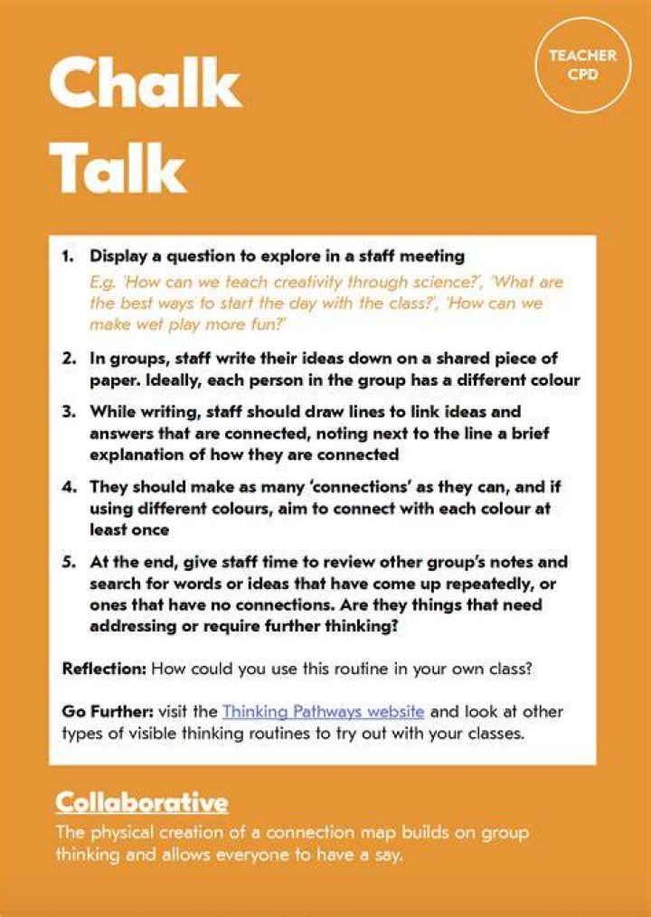 What is a chalk talk activity?