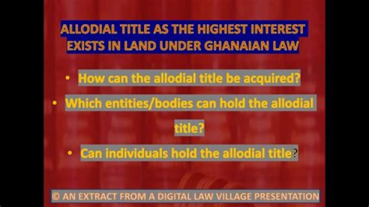 What is allodial land?