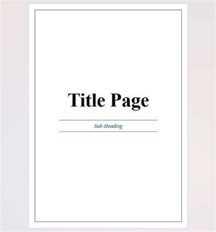 Who to make title page?