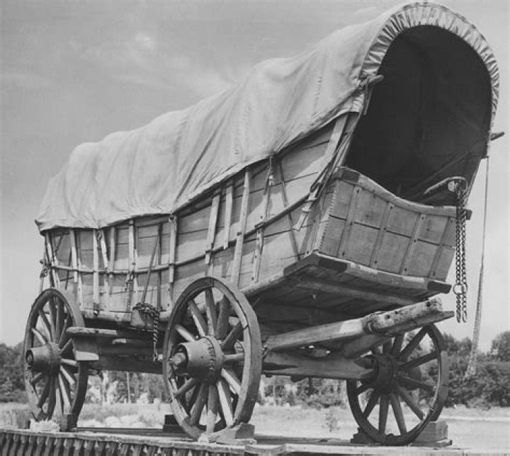 Who used covered wagons?